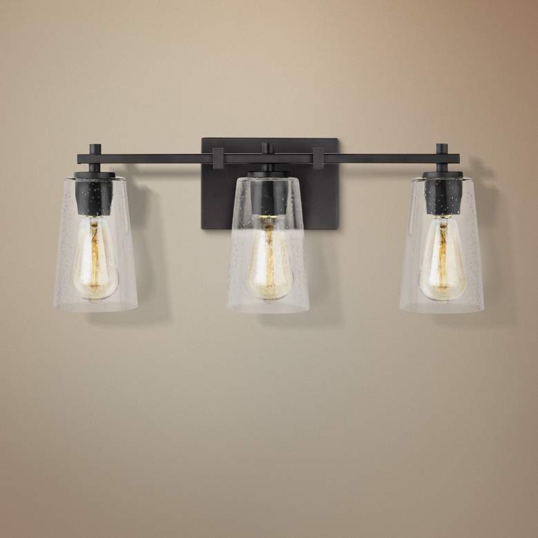 Image 1 Generation Lighting Mercer 21 1/2" Rubbed Bronze 3-Light Bath Light