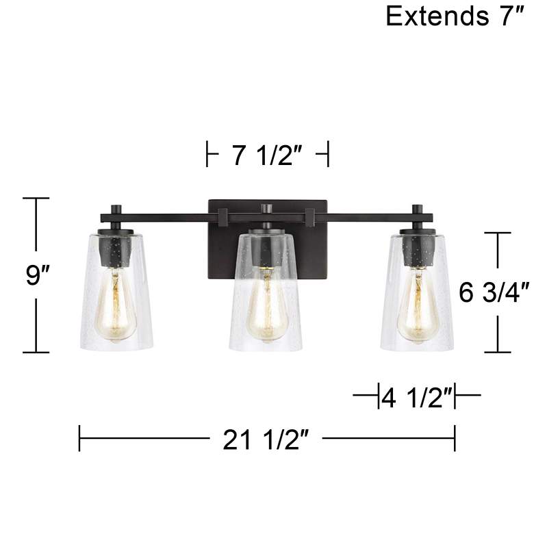 Image 5 Generation Lighting Mercer 21 1/2" Rubbed Bronze 3-Light Bath Light more views