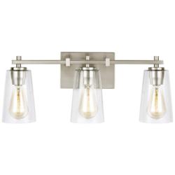 Generation Lighting Mercer 21 1/2" Satin Nickel 3-Light Bath Light