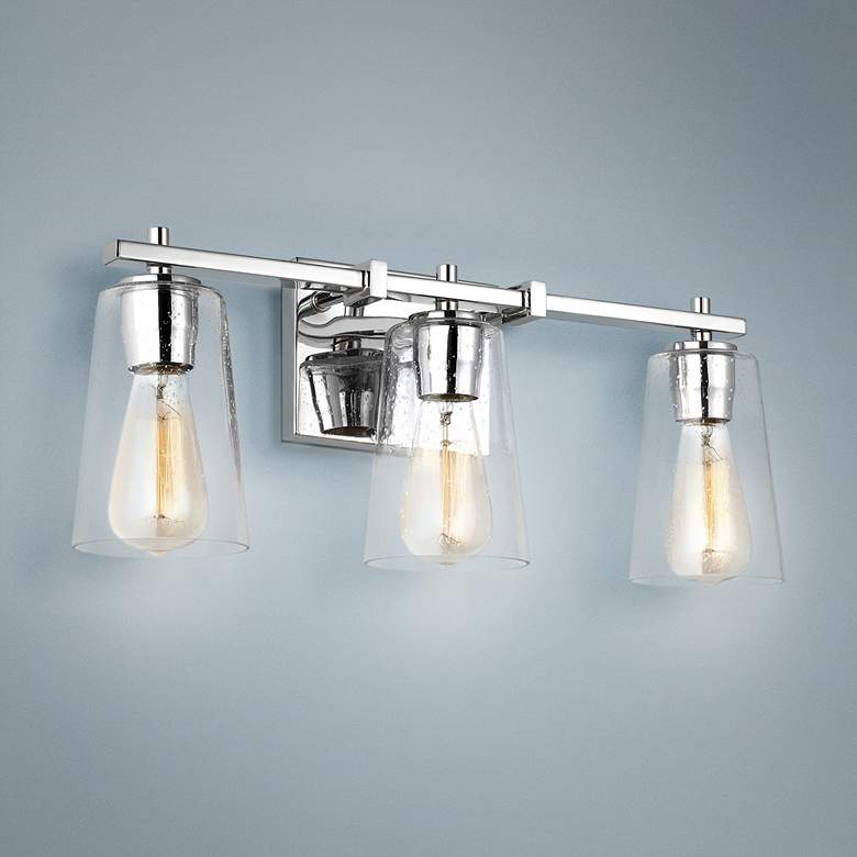 Image 1 Generation Lighting Mercer 21 1/2 inch Wide Chrome 3-Light Bath Light