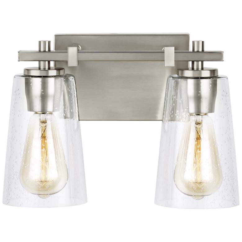 Image 2 Generation Lighting Mercer 9" High Satin Nickel 2-Light Wall Sconce