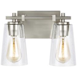 Generation Lighting Mercer 9" High Satin Nickel 2-Light Wall Sconce