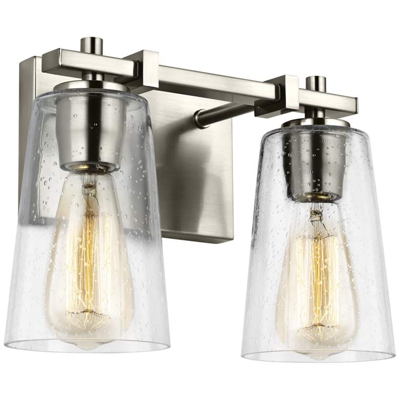 Image 5 Generation Lighting Mercer 9" High Satin Nickel 2-Light Wall Sconce more views