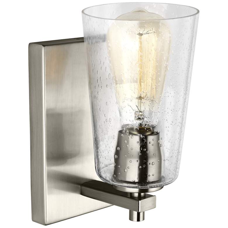 Image 4 Generation Lighting Mercer 9" High Satin Nickel Wall Sconce more views