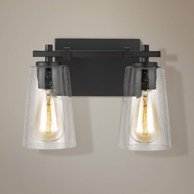 Image 1 Generation Lighting Mercer 9" Oil-Rubbed Bronze 2-Light Wall Sconce
