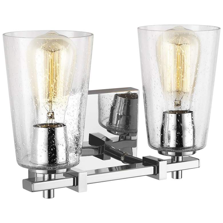 Image 3 Generation Lighting Mercer 9"H Chrome 2-Light Wall Sconce more views