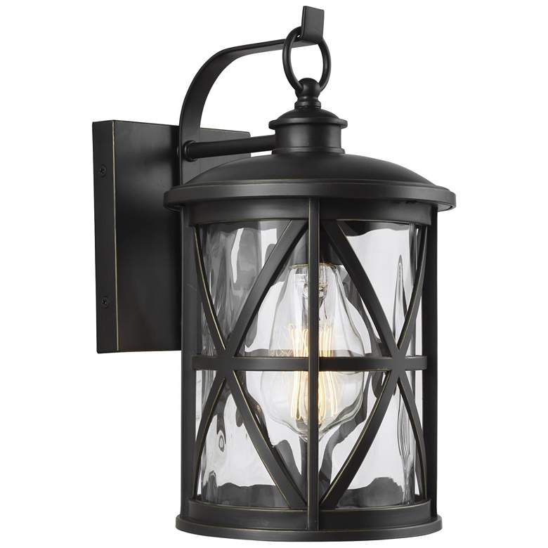 Image 1 Generation Lighting Millbrooke A19 6.75" Bronze Outdoor Wall