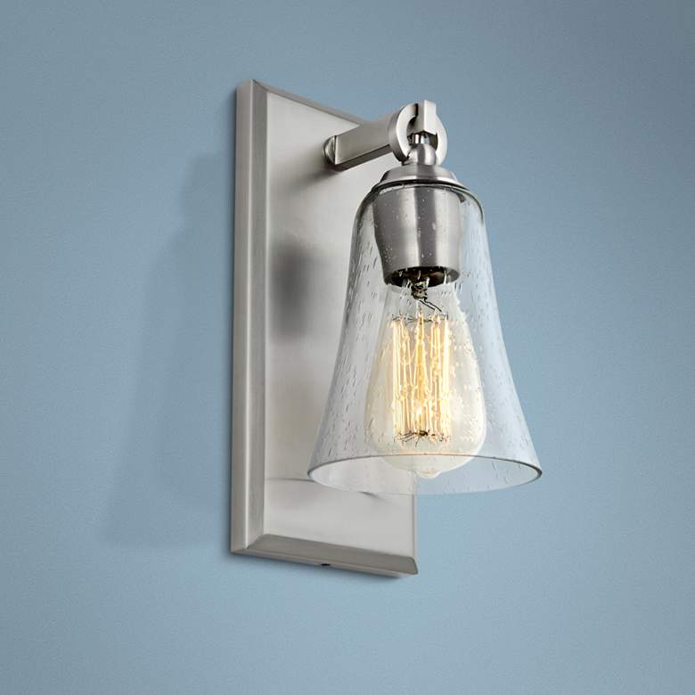 Image 1 Generation Lighting Monterro 11"H Satin Nickel Wall Sconce