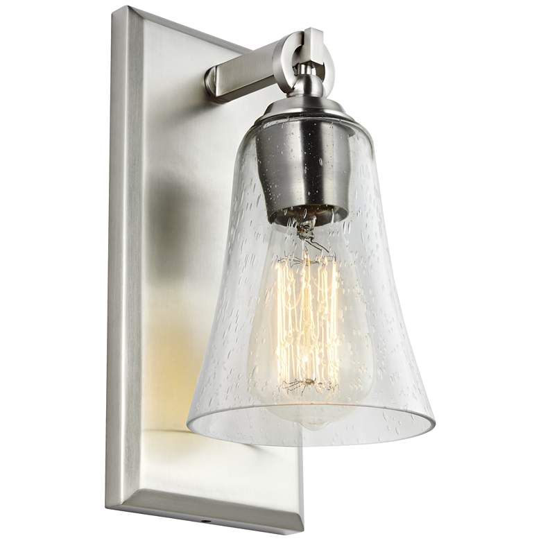 Image 5 Generation Lighting Monterro 11"H Satin Nickel Wall Sconce more views