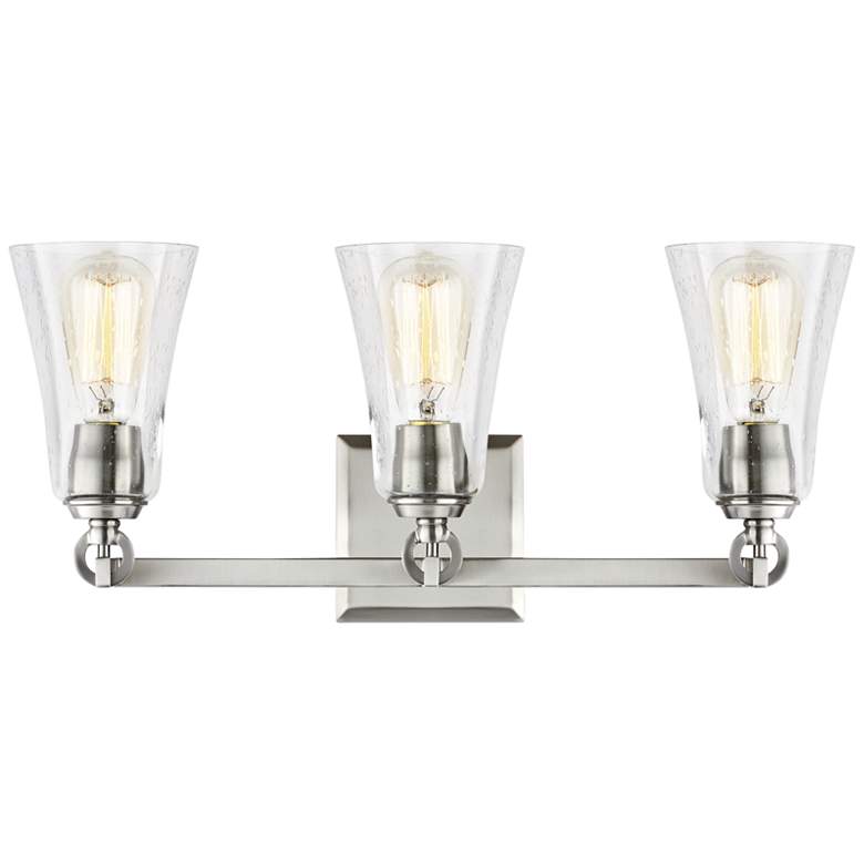 Image 4 Generation Lighting Monterro 21 3/4" Satin Nickel 3-Light Bath Light more views