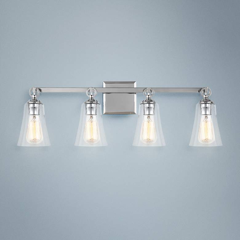 Image 1 Generation Lighting Monterro 30 1/4 inch Wide 4-Light Chrome Bath Light