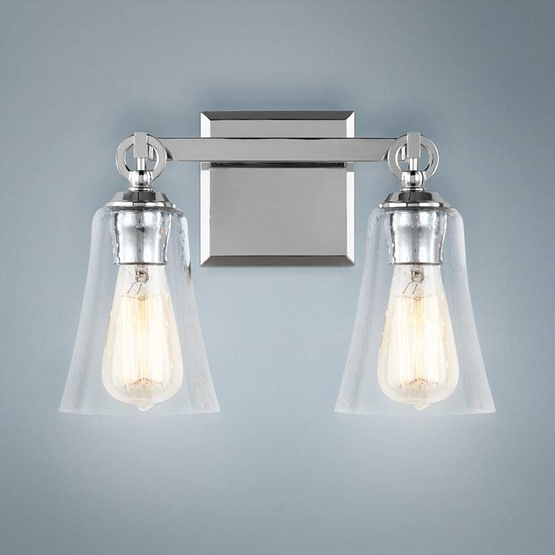 Image 1 Generation Lighting Monterro 9 1/2" High 2-Light Chrome Wall Sconce