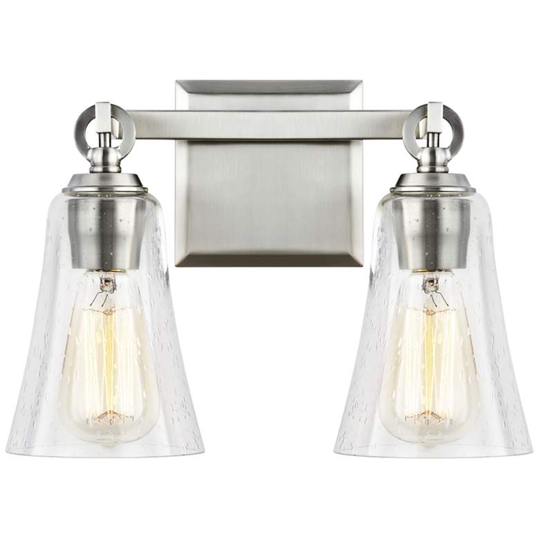 Image 1 Generation Lighting Monterro 9 1/2" Satin Nickel 2-Light Wall Sconce