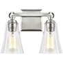 1_Generation Lighting Monterro 9 1/2" Satin Nickel 2-Light Wall Sconce
