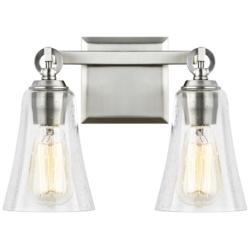 Generation Lighting Monterro 9 1/2" Satin Nickel 2-Light Wall Sconce