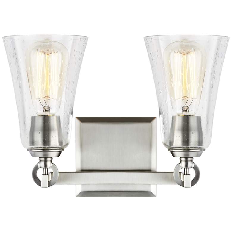 Image 3 Generation Lighting Monterro 9 1/2" Satin Nickel 2-Light Wall Sconce more views