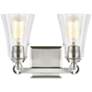 3_Generation Lighting Monterro 9 1/2" Satin Nickel 2-Light Wall Sconce more views