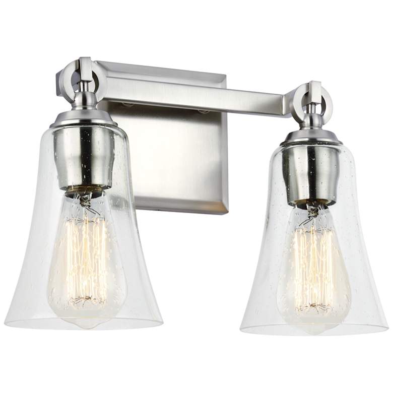 Image 4 Generation Lighting Monterro 9 1/2" Satin Nickel 2-Light Wall Sconce more views