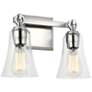 4_Generation Lighting Monterro 9 1/2" Satin Nickel 2-Light Wall Sconce more views