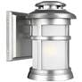 2_Generation Lighting Newport 9" Brushed Steel Outdoor Wall Light