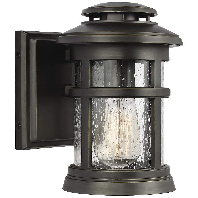 Image 1 Generation Lighting Newport 9" High Antique Bronze Outdoor Wall Light