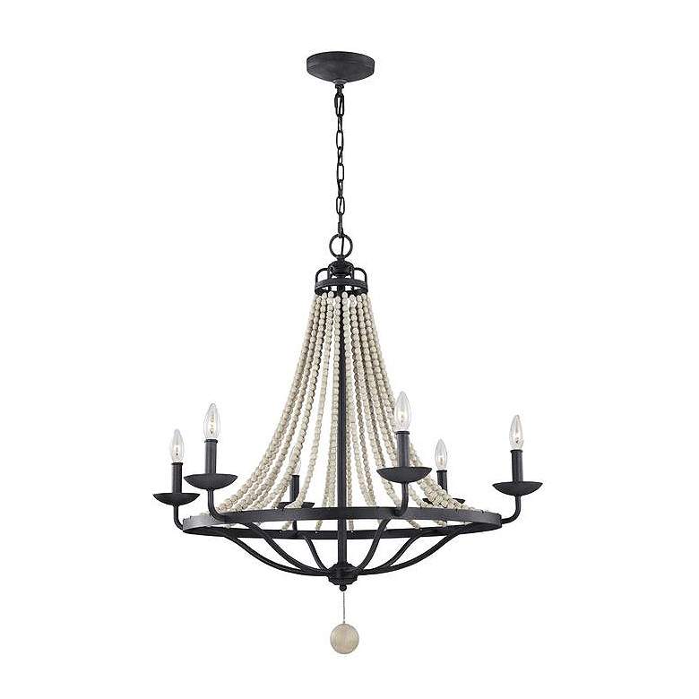 Image 2 Generation Lighting Nori 32 1/2" Wide Zinc Beaded 6-Light Chandelier