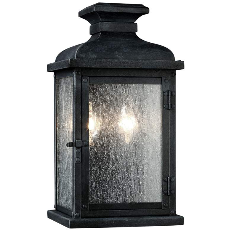 Image 2 Generation Lighting Pediment 12 1/2" Zinc 2-Light Outdoor Wall Light