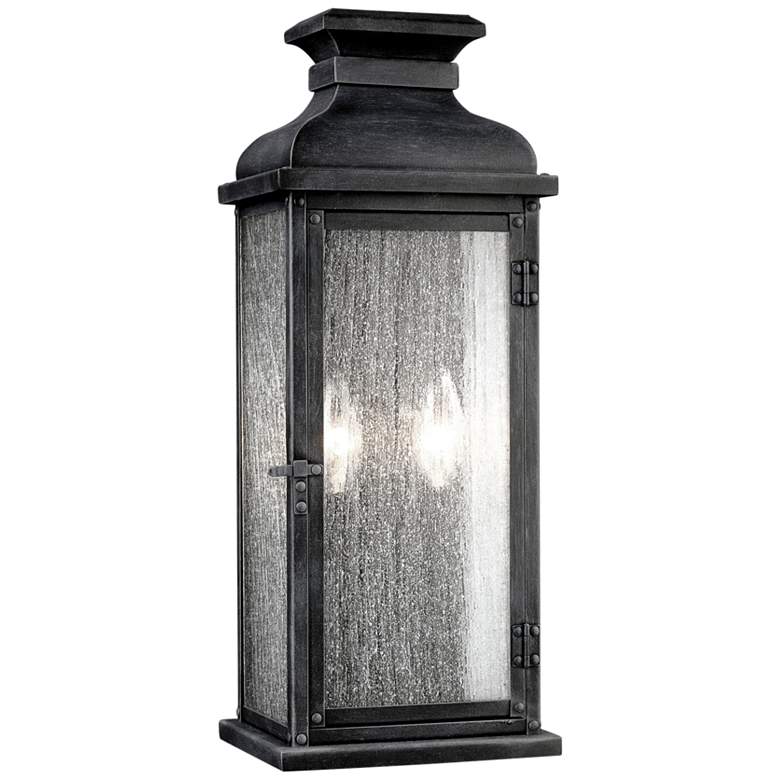 Image 2 Generation Lighting Pediment 18 1/4" Zinc 2-Light Outdoor Wall Light