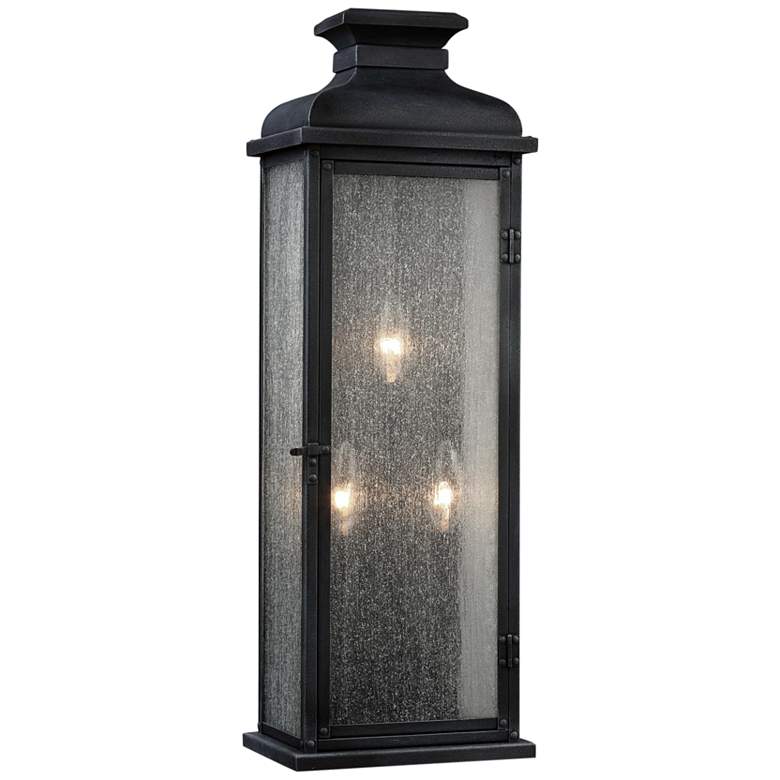 Image 2 Generation Lighting Pediment 24" High Zinc 3-Light Outdoor Wall Light