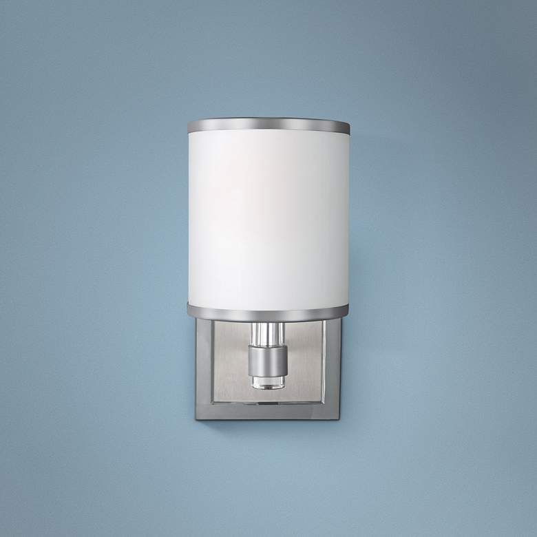 Image 1 Generation Lighting Prospect Park 9 3/4" High Satin Nickel Wall Sconce