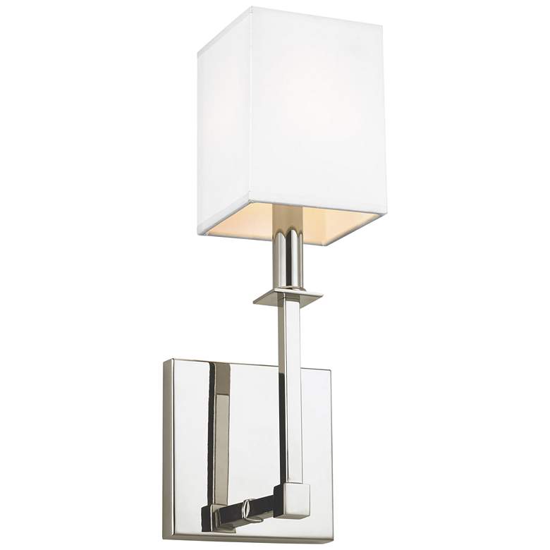 Image 1 Generation Lighting Quinn 15" Polished Nickel Modern Wall Sconce