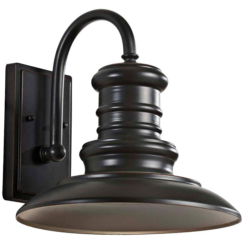 Image 2 Generation Lighting Redding Station 12" Bronze Outdoor Barn Light