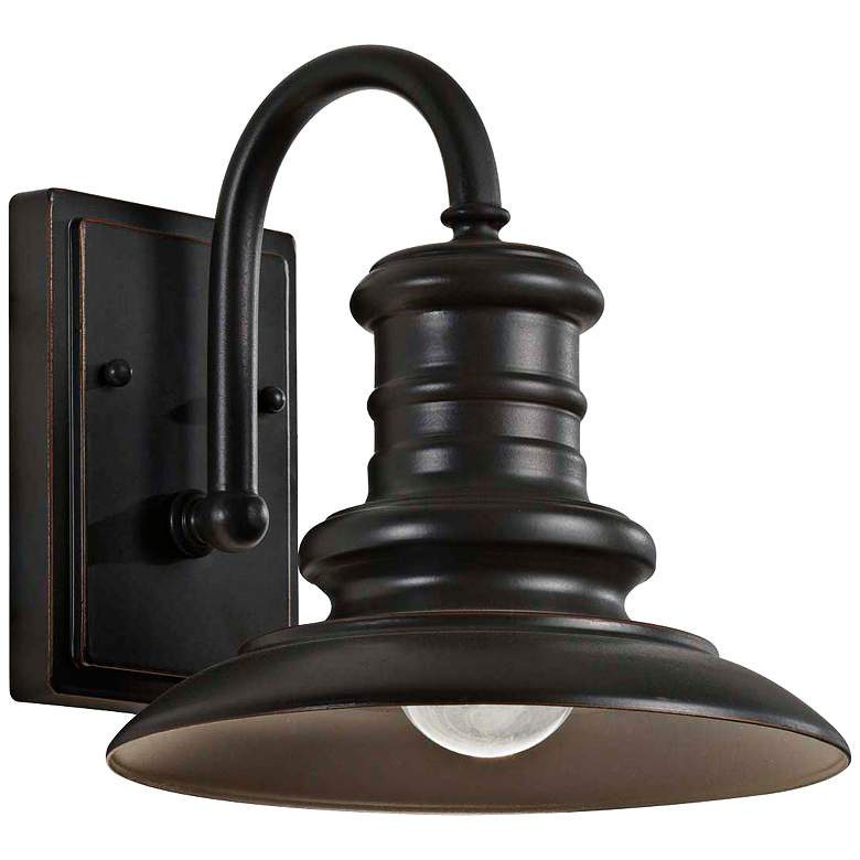 Image 2 Generation Lighting Redding Station 9" Wide Bronze Outdoor Barn Light