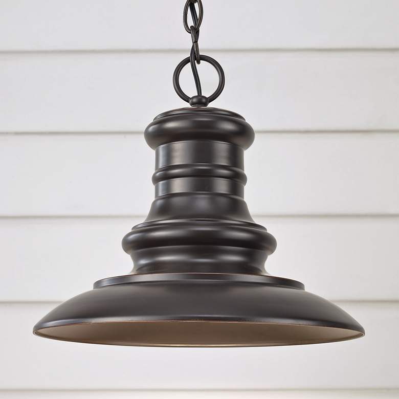 Image 1 Generation Lighting Redding Station PCB 12" Bronze Outdoor Hanging