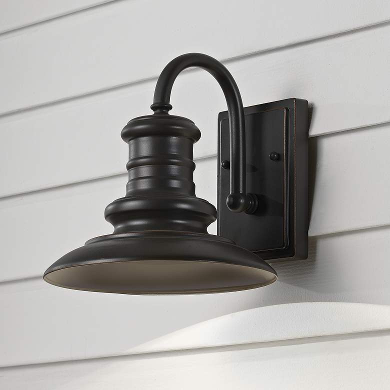 Image 1 Generation Lighting Redding Station PCB 9" Bronze Outdoor Wall