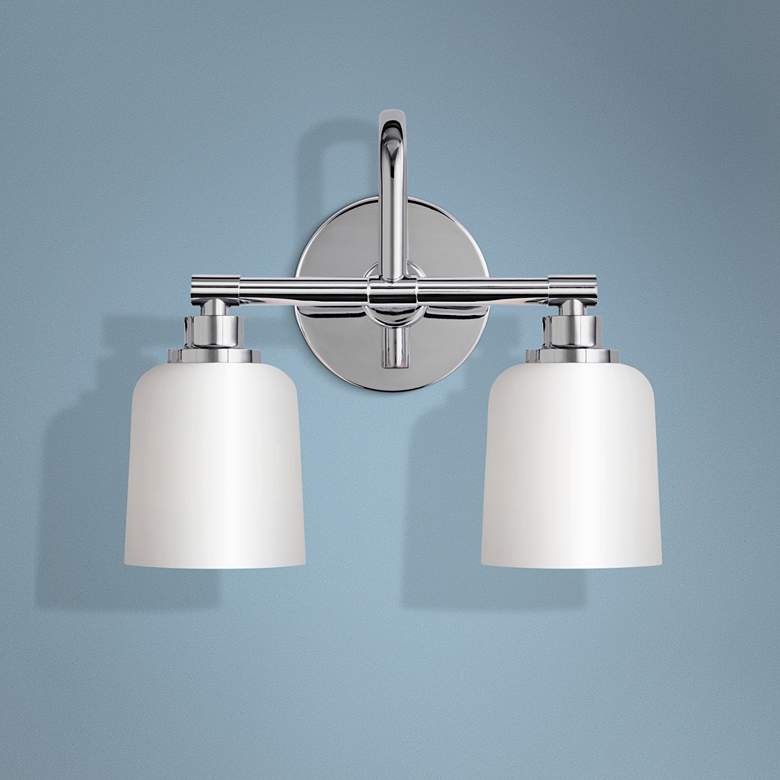 Image 1 Generation Lighting Reiser 12" High 2-Light Chrome Wall Sconce