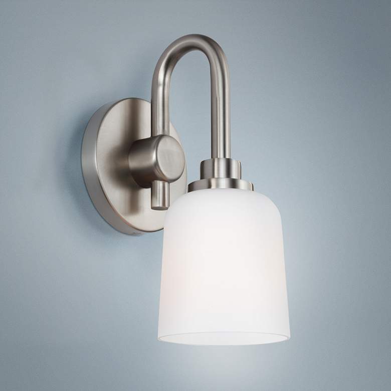 Image 1 Generation Lighting Reiser 12" High Satin Nickel Wall Sconce