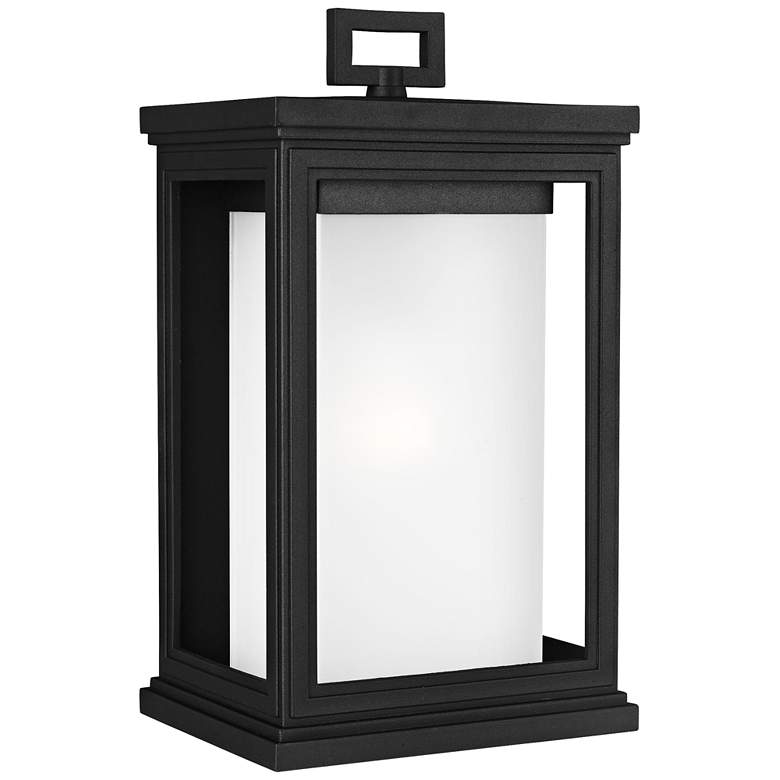 Image 1 Generation Lighting Roscoe 13 1/2" High Black Outdoor Wall Light