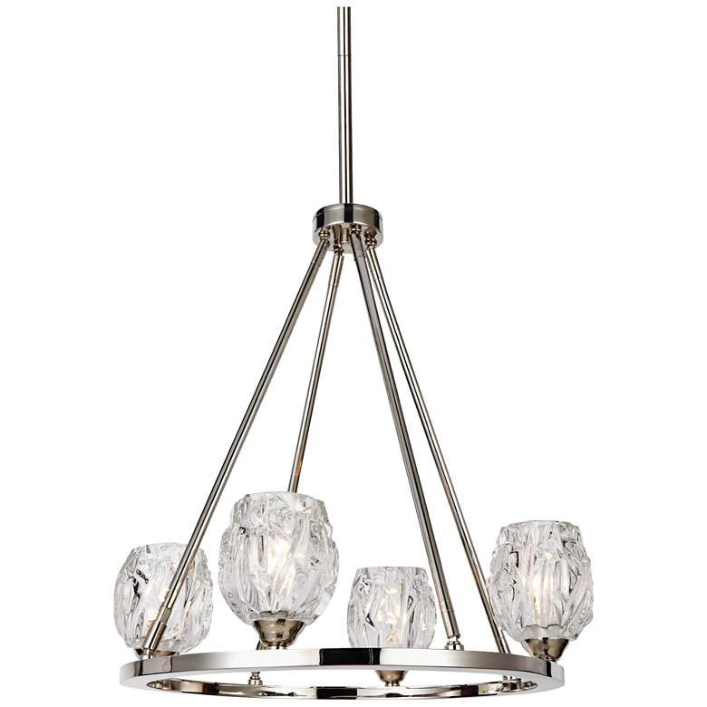 Image 1 Generation Lighting Rubin 21 inch Wide Polished Nickel 4-Light Chandelier