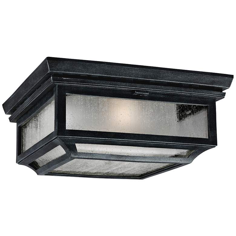 Image 2 Generation Lighting Shepherd 13" Weathered Zinc Outdoor Ceiling Light