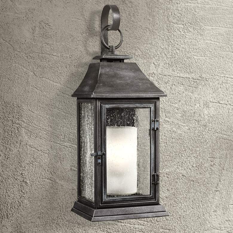 Image 1 Generation Lighting Shepherd 25 1/2" Weathered Zinc Outdoor Wall Light
