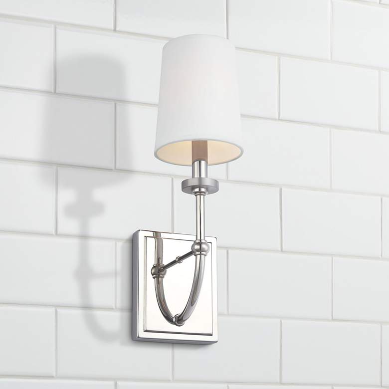 Image 1 Generation Lighting Stowe 16"H Polished Nickel Wall Sconce