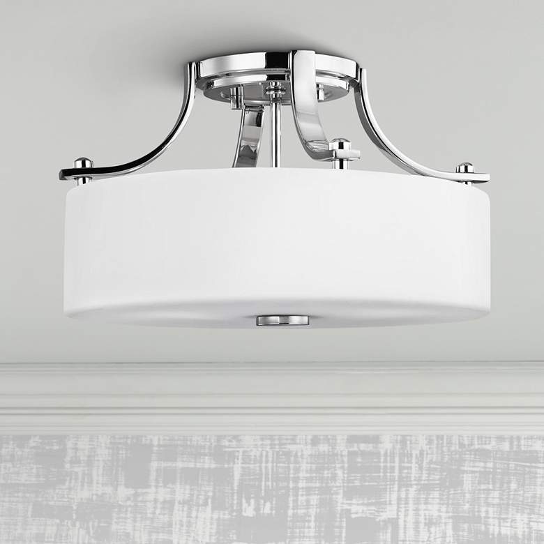 Image 1 Generation Lighting Sunset Drive 13 inchW Chrome Ceiling Light