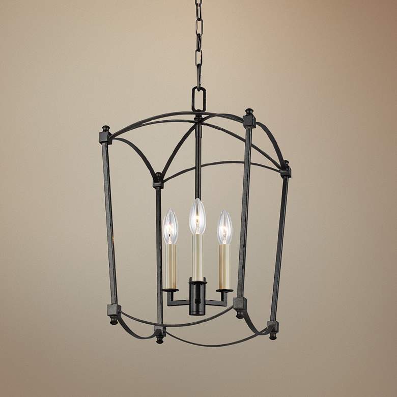 Image 1 Generation Lighting Thayer 12" Wide Steel Finish Mini Chandelier