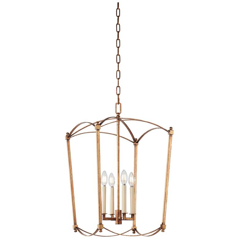 Image 3 Generation Lighting Thayer 16" 4-Light Gild Gold Lantern Chandelier