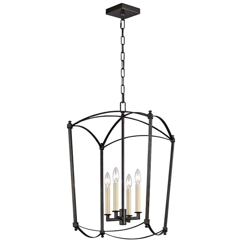 Image 2 Generation Lighting Thayer 16" 4-Light Smith Steel Lantern Chandelier
