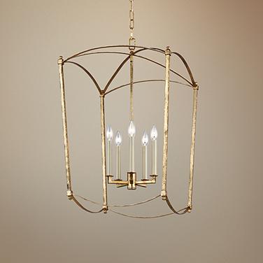Generation Lighting Thayer 19 1/4" Gold Open Cage Lantern Chandelier