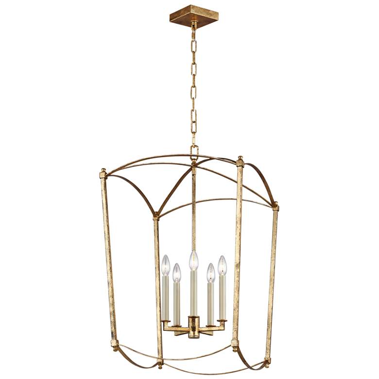 Image 2 Generation Lighting Thayer 19 1/4" Gold Open Cage Lantern Chandelier