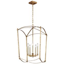 Generation Lighting Thayer 19 1/4" Gold Open Cage Lantern Chandelier