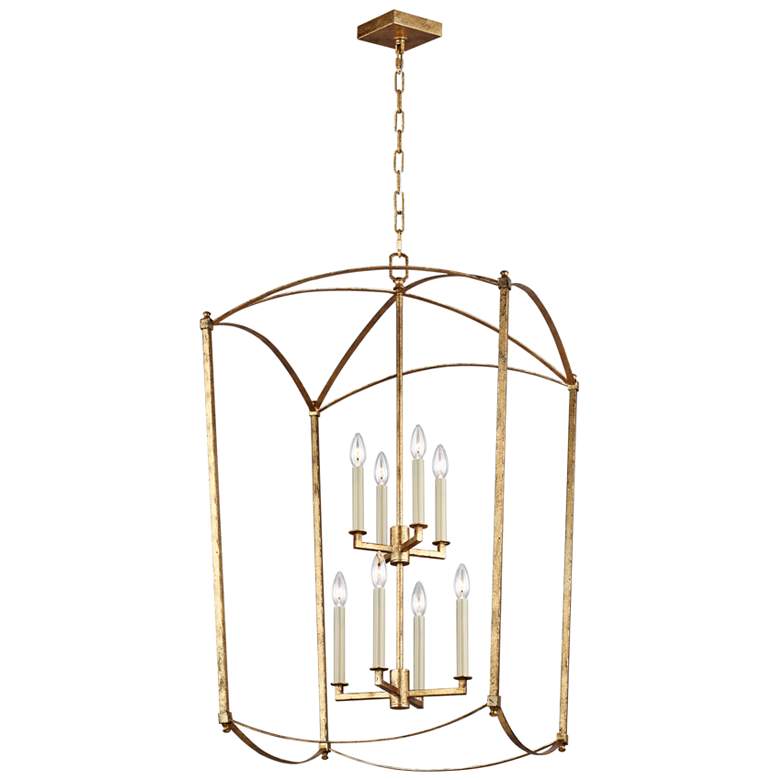 Image 2 Generation Lighting Thayer 24" 8-Light Gild Gold Lantern Chandelier